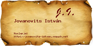 Jovanovits István névjegykártya